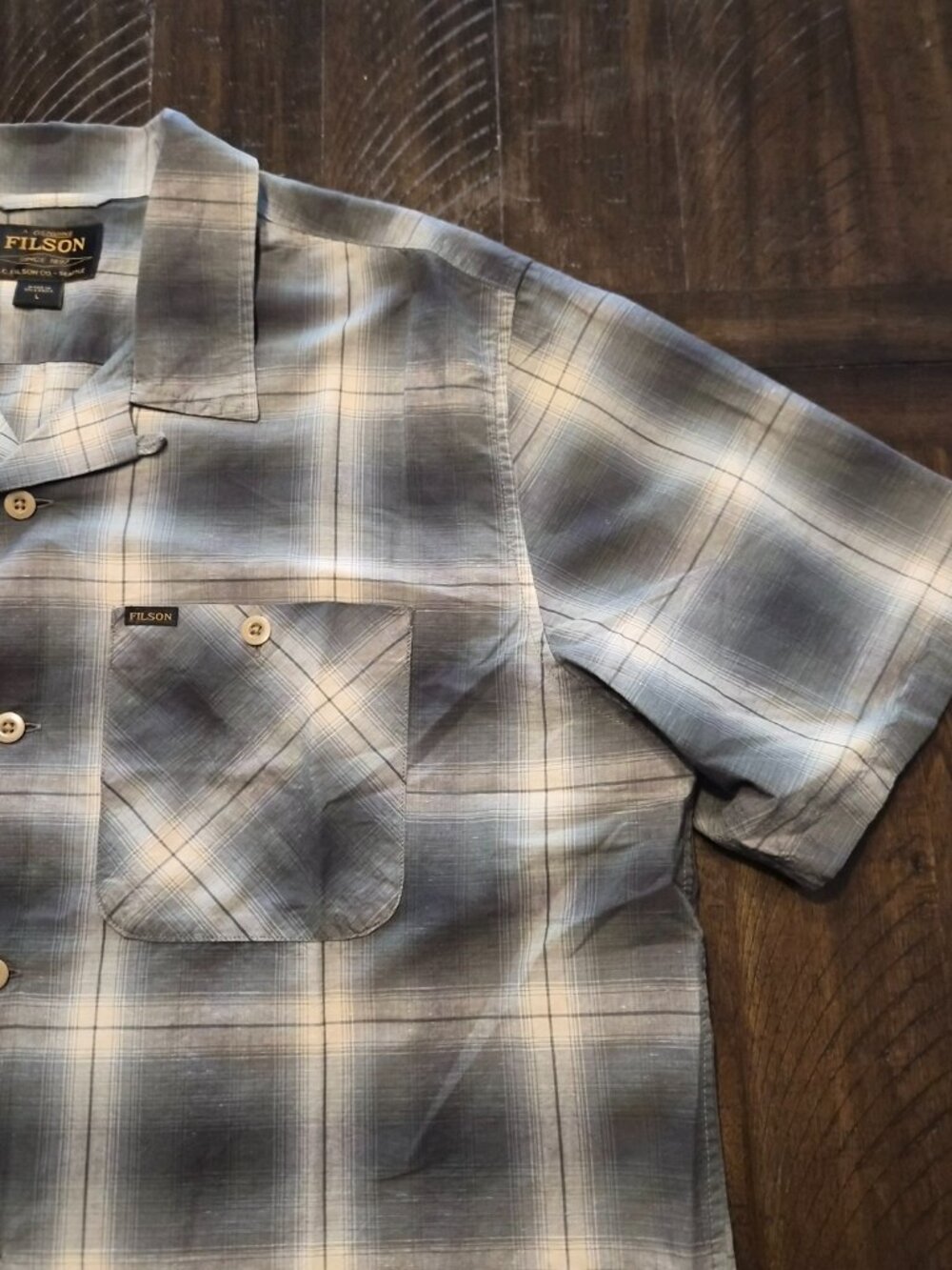 Filson Short Sleeve Greenwood Camp Shirt Men’s Size L Plaid Outdoors NWOT G790